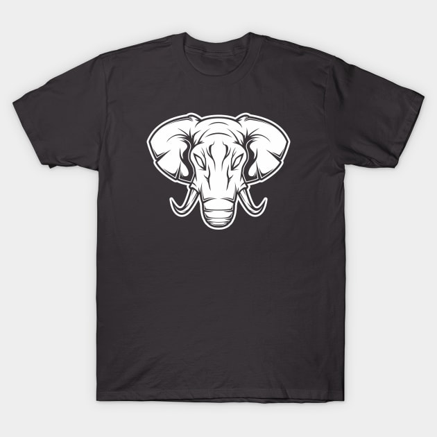 Elephant Head T-Shirt by fooartwork